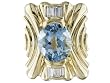 14K Yellow Gold Aquamarine and Diamond Pendant