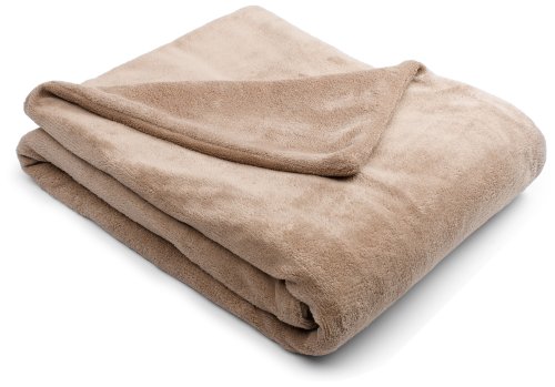 Sunbeam Camelot Microplush 50 by 60-Inch SlumberRest Heated Throw, Mushroom