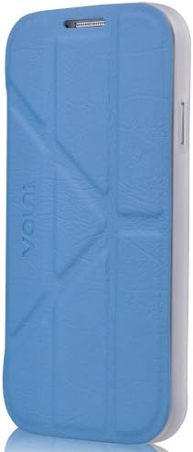 Vouni Premium PU Leather Case for Samsung Galaxy S4 S IV I9500/I9505 Leather Folding+Soft TPU Magnetic Protective Stand Smart Cover-Screen Protector-[Retail Packing]-Blue