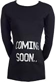 Spoilt Rotten - Coming Soon - Retro Maternity T-Shirt Prenancy Apparel BLACK, Small, S