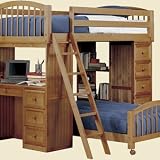 loft bed furniture Furniture Basics Woodland Pecan Student Loft Bed