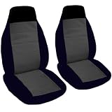 2 black and charcoal seat covers for a 2007 Volkswagen Beetle. Side airbags friendly. by Designcovers