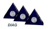DIAG Design Spot Halogen Unterbauleuchten Küchenleuchten Set 3x20W G4, blau