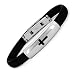 Stainless Steel LG Cross Rubber Bangle Bracelet 8.25