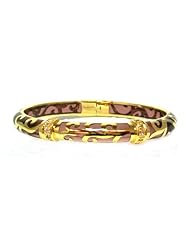 Angelique De Paris Veranda Vermeil 18K Gold Finish Resin Bangle Bracelet in Caramel