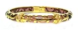 Angelique De Paris Veranda Vermeil 18K Gold Finish Resin Bangle Bracelet in Caramel