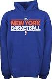 New York Knicks Blue Youth adidas On-Court Practice Hooded Fleece Sweatshirt