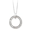 14k White Gold & Baguette Diamond Circle Pendant (0.50ctw)