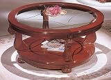 Unique Round Wood Frame Glass Top Coffee Table By Acme Furniture
