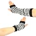 Cotton Slouch Arm Warmer Fingerless Gloves Black with White