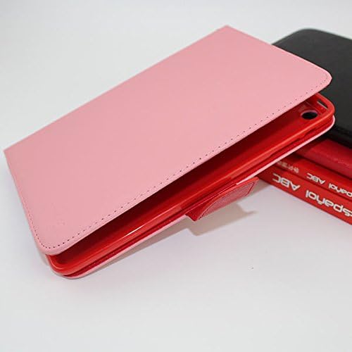 iPad Mini Case, Full-Body Premium PU Flip Cover Case for Apple Ipad Mini, Folio Leather Flip Wallet Case with Foldable Kickstand Stand By Foxx Electronics (Pink + Red)