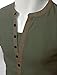 Doublju Mens Henley T-shirts with Short Sleeve KHAKI (US-L)