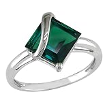Square Emerald Ring - Green