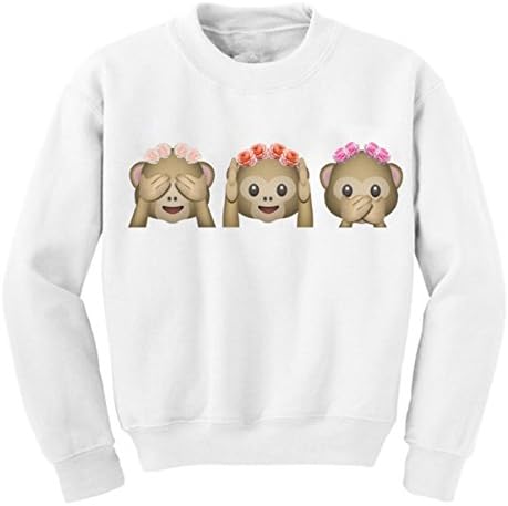 SWEET Women 3 Monkey 3D Emoji Funny tracksuits Hoodies Jogging Pullover M