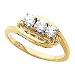 14K Yellow Gold Diamond Three-Stone Ring - 0.30 Ct.