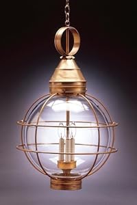Caged Round Hanging Dark Antique Copper Medium Base Sockets Optic