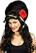 NEW BLACK AMY WINEHOUSE WIG BEEHIVE WITH RED ROSE