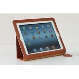 新しいiPad(iPad3)用 本革仕様 Executive レザー ケース・ブラウン(マグネット内蔵、スタンド機能、オートスリープ機能付き)