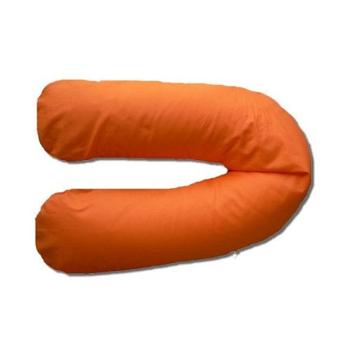 Coussin d'allaitement orange déhoussable 180 cm