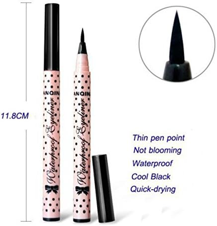 NAKE Stay All Day Black Liquid Waterproof Quick Dry Liquid Gel Eye Liner - High Pigment & Long Lasting - Smudge & Run Proof - Eyeliner