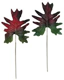 Artificielles - Feuille monstera H38 cm rouge et vert artificielle