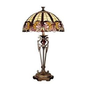 Dale Tiffany TT101385 Mckellar Table Lamp, Antique Golden Sand and Art Glass Shade