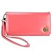Smart Phone Wristlet, caseen® Bella Wallet Clutch Purse Case (Coral) for Apple iPhone 6S 6 5S 5C 5 4S 4, Samsung Galaxy S5 S4 S3, Google Nexus 5X 5, LG G2, HTC One M7, Sony Xperia Z Z3 Compact / Z3v, Moto X G E, Droid MAXX Razr Mini [Up to 5.75 x 3.1 Inch Smartphone] - Regular Size