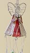 Red Guardian Angel Stained Glass Windchime