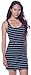 Hearts & Hips Women's Basic Sleeveless Striped Mini Dress