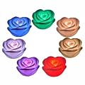 ChannelGoods LED Colour-Changing Rose-Shaped Glow Candle SPA Bath Lights Wate...