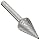 PFERD Cone Carbide Bur, Uncoated (Bright) Finish, Double Cut, Point End