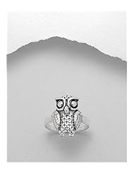 Owl Ring In 92.5 Sterling Silver