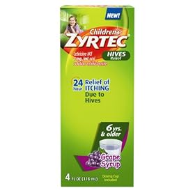 Zyrtec Children's Hive Relief, Grape Syrup, 4-Ounce Bottle