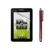 Skque Screen Protector + Red Aluminum Stylus Pen For Lenovo Ideapad A1 7 Inch Tablets