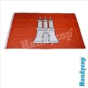 Original Handycop&reg; Flagge Fahne F92714 Hamburg Landesflagge mit Wappen 90 x 150 cm - wetterfeste Qualit&auml;t