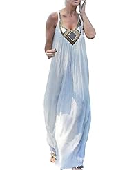 Summer Vintage Sleeveless Cotton Maxi Dress 