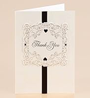 10 Cream Black Thank You Cards
