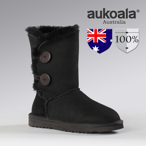 Aukoala Australia Sheepskin Warm Angels Tall Winter Boots For Womens_Black_Us Size 7 On Sale