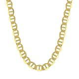 Men's 14k Yellow or White Gold Flat Mariner Chain Necklace