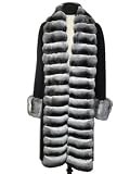100% 17 Ounce Loro Piana Cashmere Straight Body 7/8 Coat w/Large Natural Chinchilla Tuxedo & Cuffs USA Made