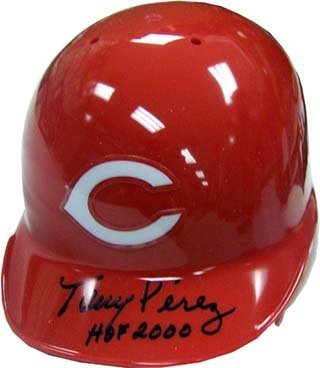 Tony Perez HOF 2000 Autographed / Signed Cincinnati Reds Baseball Mini Helmet