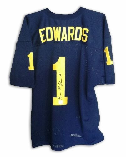 Braylon Edwards Autographed Jersey - Michigan Wolverines Blue - Autographed NFL Jerseys