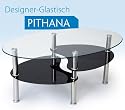 Glastisch Couchtisch Pithana ca. 55cm x 90cm x 41cm