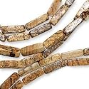 Desert Jasper Rectangle Tube Beads 4 x 13mm/15.5 Inch Strand