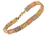 14K Tri Color Gold X Bracelet