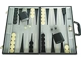 Deluxe Backgammon Set - Black - 18x12