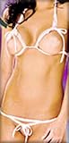 Unique y2Clothes Sexy Ribbon and Lace Bra and G-String - White - One Size Fits Most Plain Package