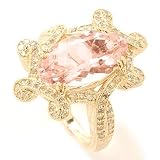 14K White Gold / Aquamarine or Yellow Gold / Morganite & Diamond Exotic Ring
