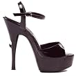 Women's High Heel Hook Black Sandal 6 Inch Heel Shoes Ankle Strap