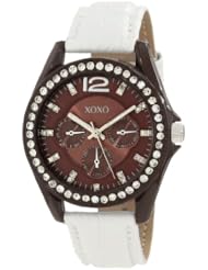 XOXO Womens XO3360 Rhinestones Accent White Strap Watch